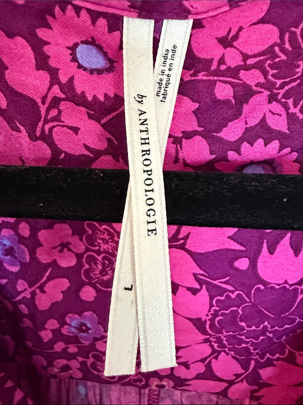 Anthropologie - Fuchsia and Purple Floral Button-Front Jumpsuit - Picture 2 of 9